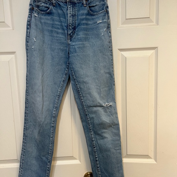Moussy Vintage Women’s Straight Distressed Blue Washed Jeans Denim Pants Size 27 - Picture 5 of 13